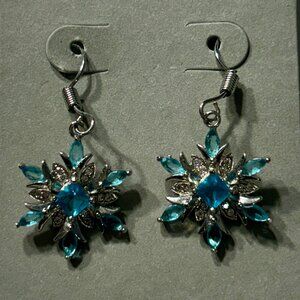 Blue Snowflake Earrings